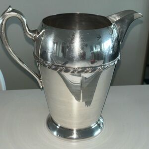 Vintage Silver plate Pitcher 8" tall x 5"